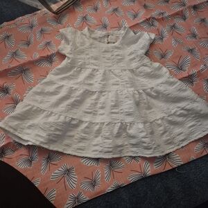Adorable White Ruffled Kids Dress